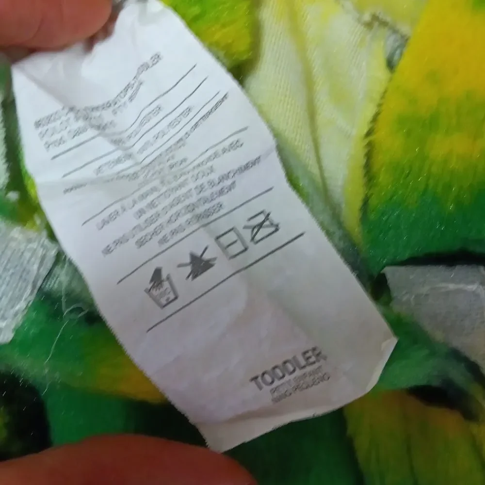 Kids Dinosaur Costume - Green and Yellow Toddler Size (2/3) Years Preowned